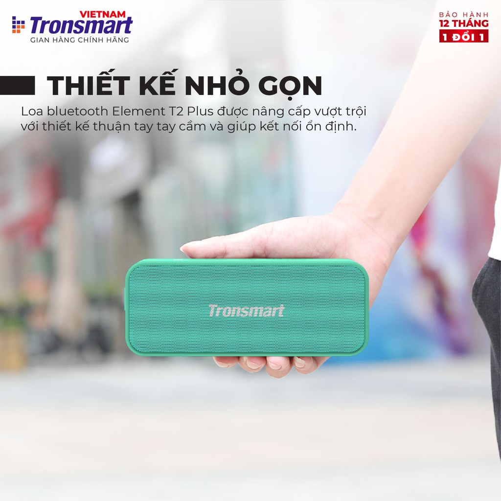 Loa Bluetooth 5.0 Tronsmart Element T2 Plus 20W Âm thanh vòm 360 - Hàng chính hãng - Bảo hành 12 tháng 1 đổi 1