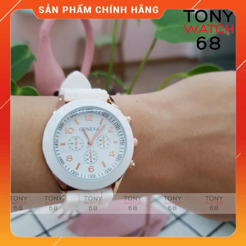 Hot!!! Đồng hồ cặp đôi nam nữ Geneva dây cao su mặt kính cong độc đáo chính hãng Shop giá re