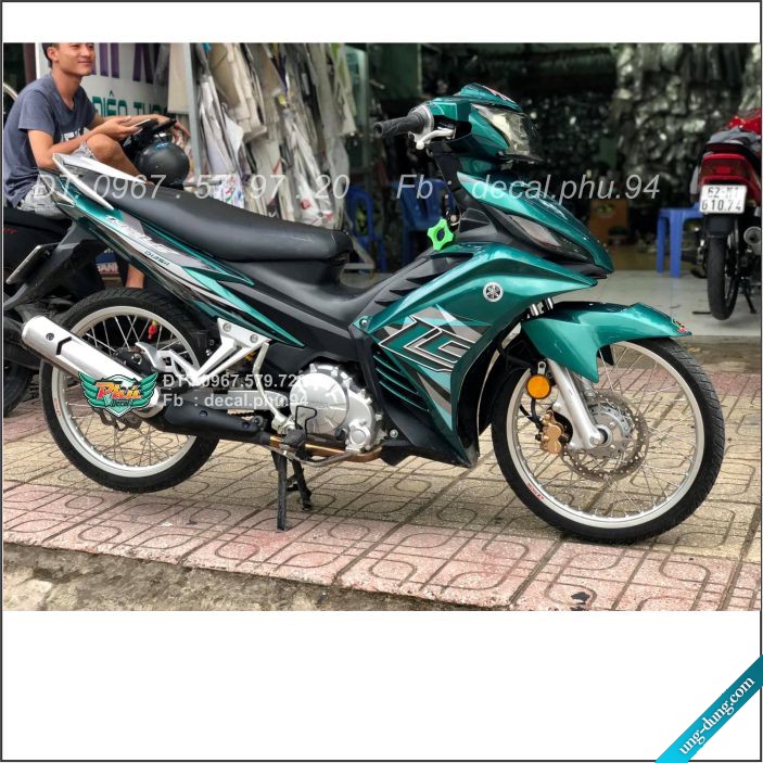 Tem Exciter 135 Lc xanh lục bảo , tem bạc xanh (B)