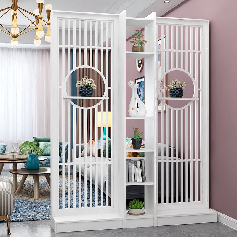 Vách ngăn chắn phòng khách sọc dọc liền kệ hiện đạichính hãng IGA- IG495