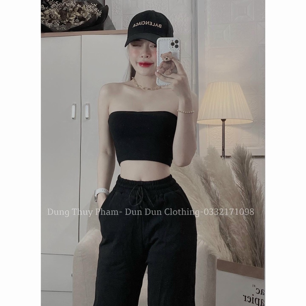 Sét bộ áo ống trơn kèm quần jogger bo ống cực hot , chất thun bozip mềm mịn