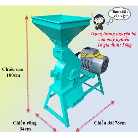 Máy Xay Nghiền Bột Khô - Máy Nghiền ngô, khoai, sắn, thóc thành bột cám