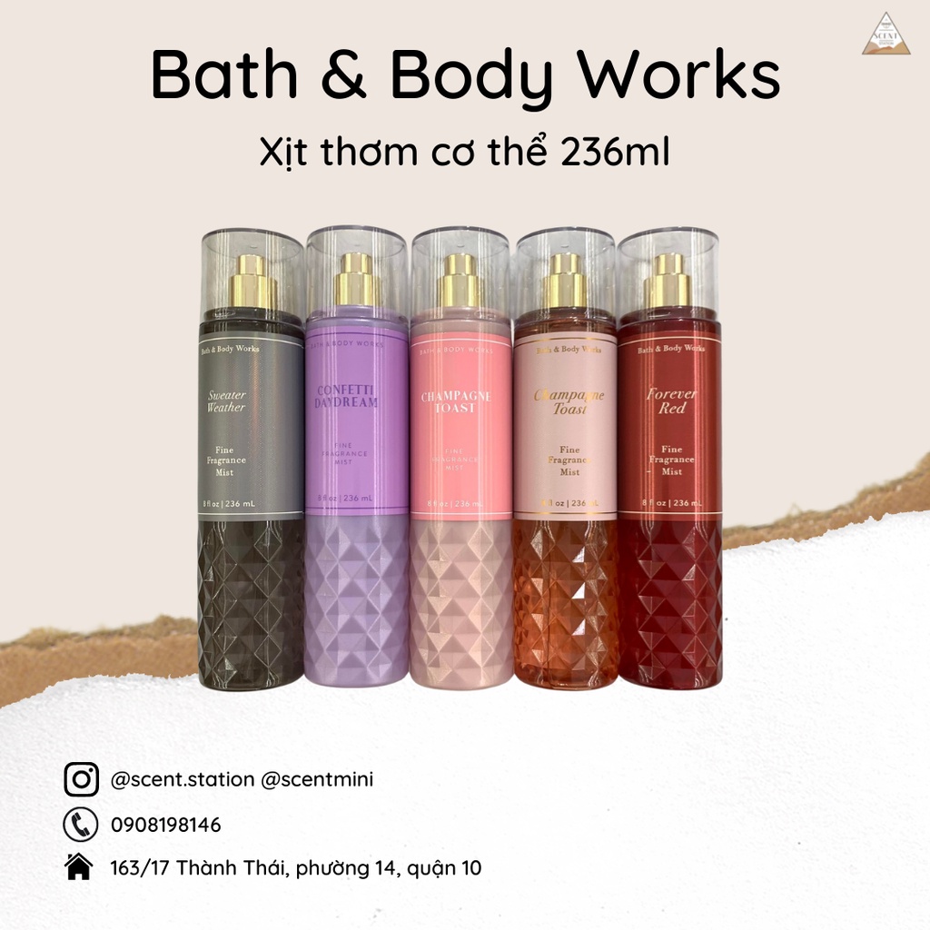 [Link 3] Xịt thơm cơ thể Body mist Bath &amp; Body Works 236ml