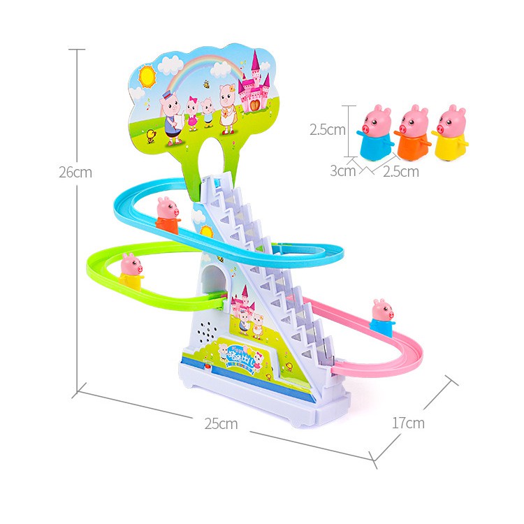 Đồ Chơi Trẻ Em Heo Con Leo Cầu Thang Ngộ Nghĩnh Có Âm Nhạc Và Đèn