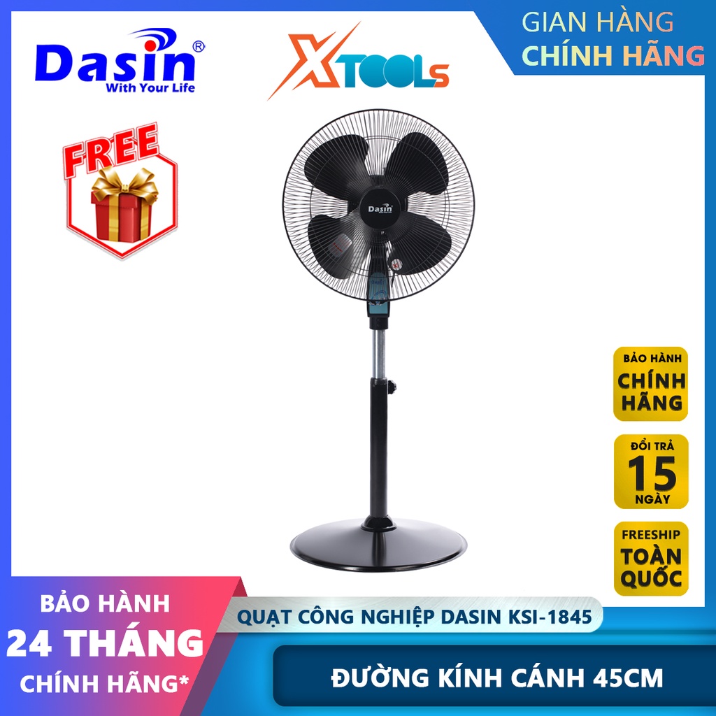 Quạt đứng Dasin KSI-1845 màu đen, công suất 126W, 3 mức tốc độ, sải cánh 45cm [CHÍNH HÃNG][XTOOLS]