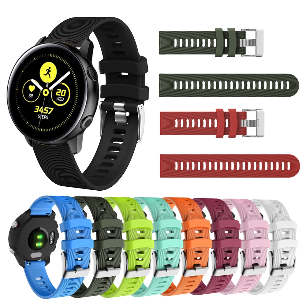 20mm Watch Band for Samsung Galaxy Watch Active 2 40mm/44mm/Active 1/Galaxy Watch 42mm/Gear Sport Silicone Watch Strap Replacement Band Watch Accessory