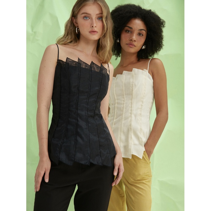 COCO SIN - Áo 2 Dây Tơ Đen