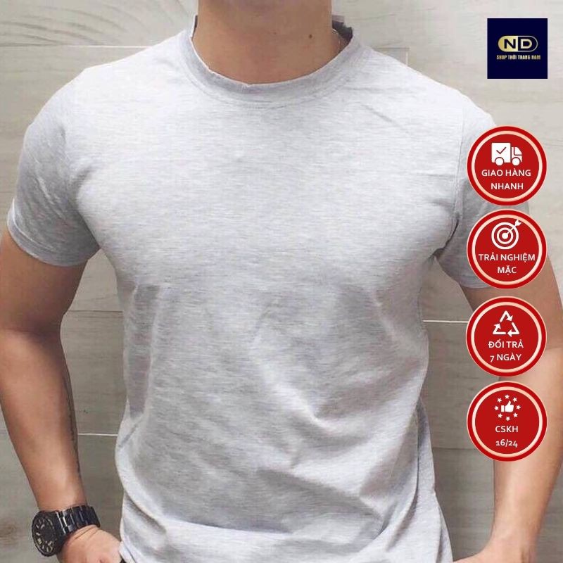 áo thun nam cổ tròn- ND shop Thời trang nam - áo thun tay ngắn, chất cotton bề mặt vải mềm - áo nam full size | BigBuy360 - bigbuy360.vn