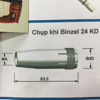 Chụp khí máy hàn Mig Binzel 24 KD