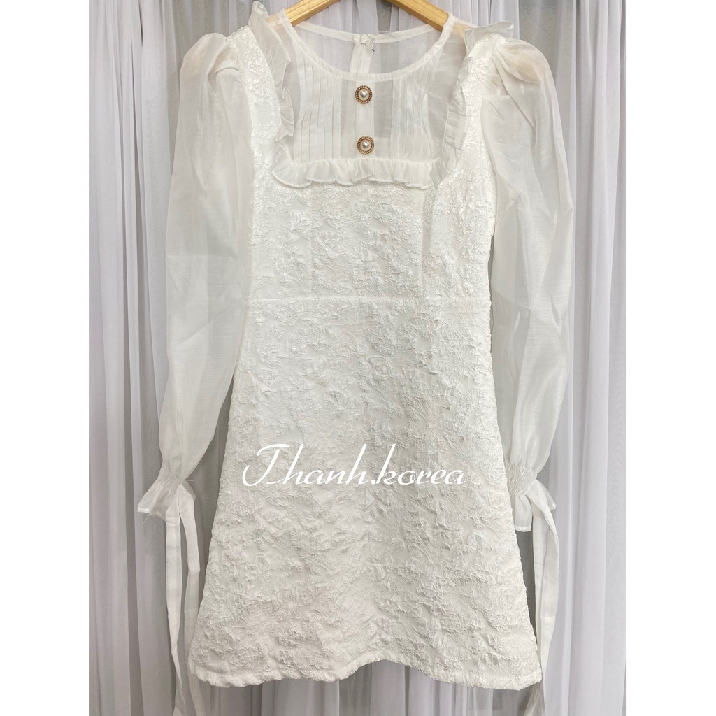 [Mẫu2021] Đầm nữ trắng gấm dự tiệc nữ màu trắng dạo phố cực xinh, vải may loại 1 mã [NANY] | BigBuy360 - bigbuy360.vn