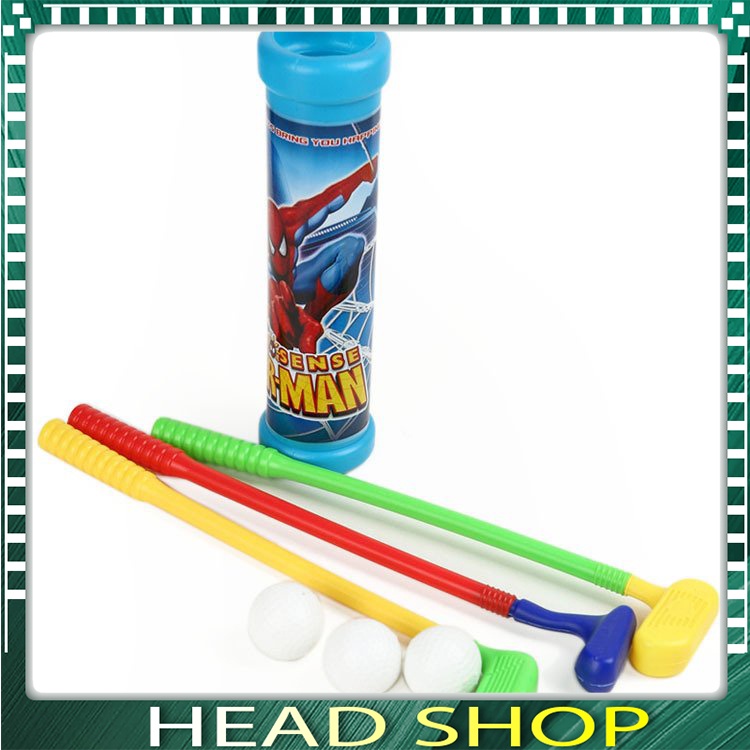 ĐỒ CHƠI ĐÁNH GOLF, SET 3 GẬY GOLF KÈM HỘP ĐỰNG VÀ BÓNG,GẬY GOLF CHO BÉ CHƠI TRONG NHÀ, NGOÀI TRỜI HEADSHOP