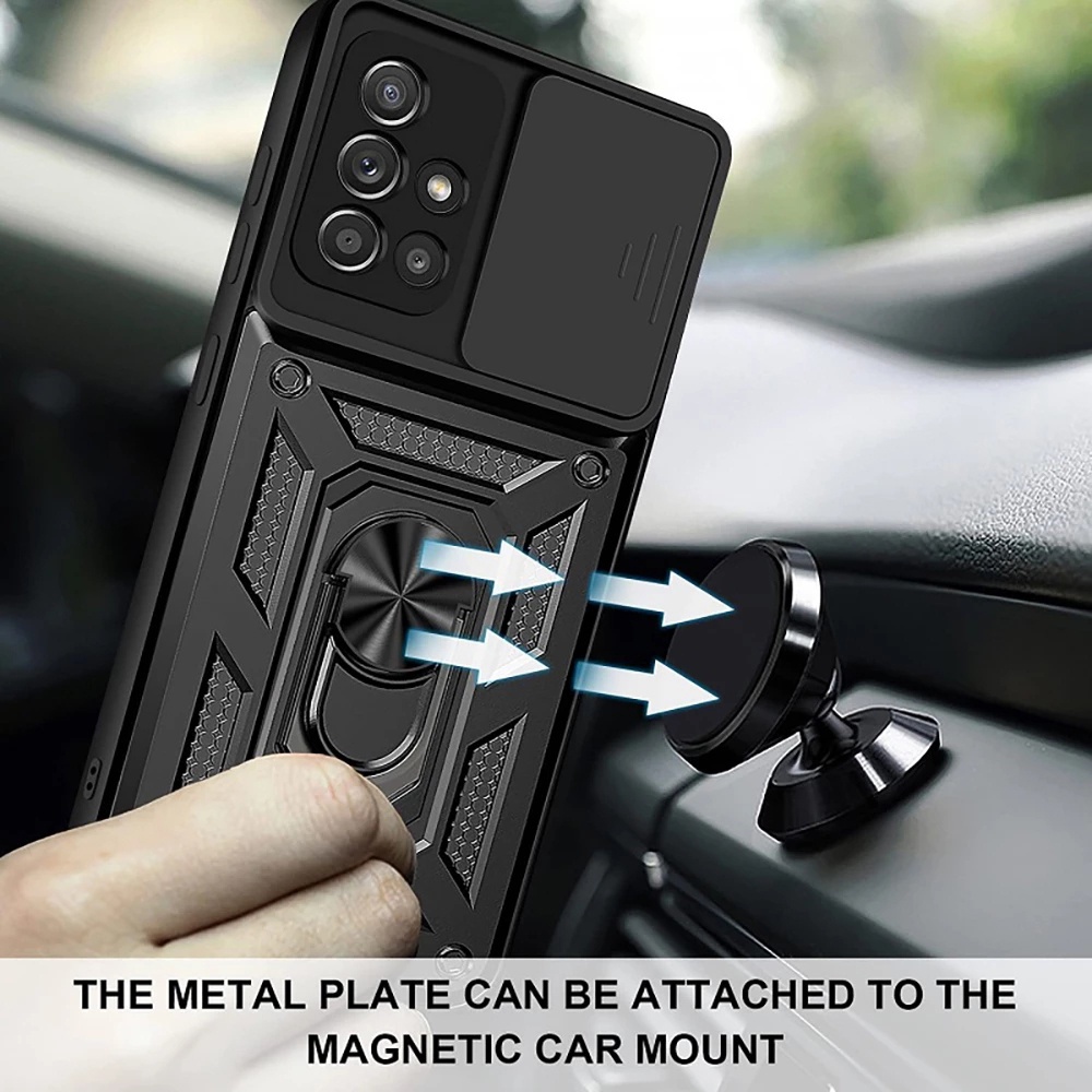 Ốp điện thoại kiểu giáp chống sốc có vòng đỡ nam châm dành cho Samsung A71 A51 A31 A21S A72 A52 4G 5G