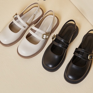 Có sẵn: Giày sandal Lolita hở gót có quai hậu ZINZIN3456 đế răng cưa, phong cách cổ điển