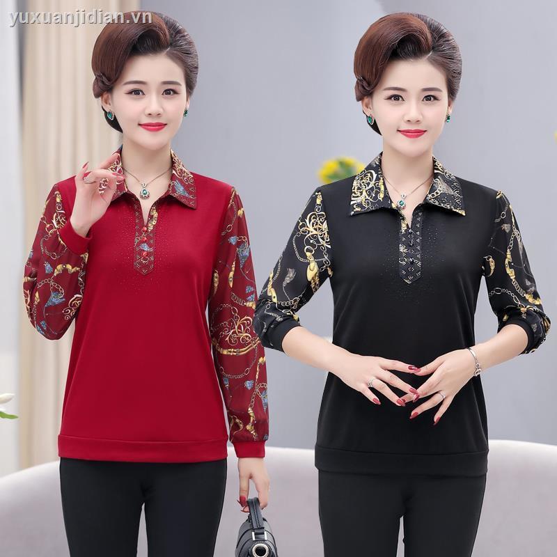 Mới Áo Sơ Mi Dáng Rộng Phong Cách Phương Tây Thời Trang Cho Phụ Nữ Trung Niên 50 Tuổi
