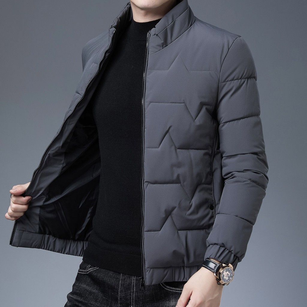 Áo khoác nam mùa đông, Áo phao nam dày dặn khóa kéo chống nước Special Jacket màu đen
