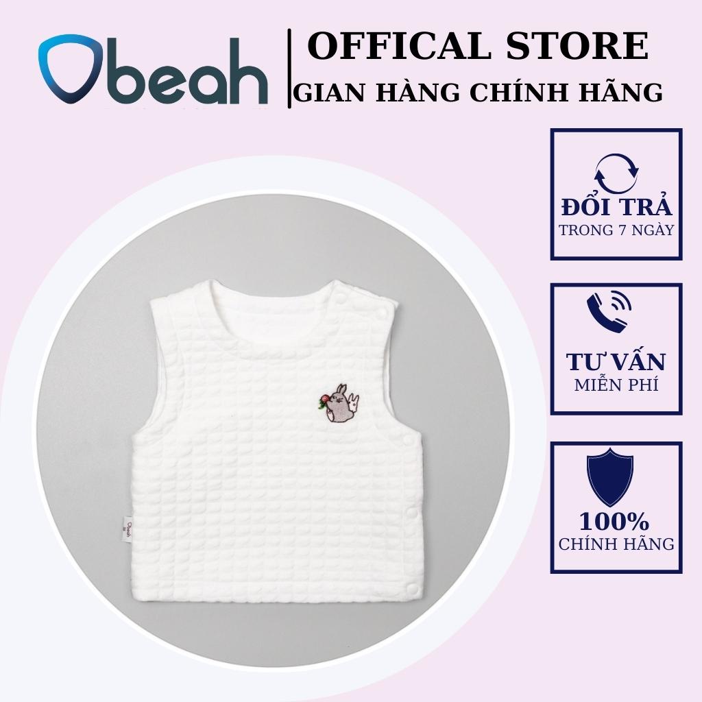 áo ghile cho bé sơ sinh chất liểu vải trần bông cotton mềm dày dặn thấm hút mồ hôi Obeah màu trắng size 59 đến 90 cho bé