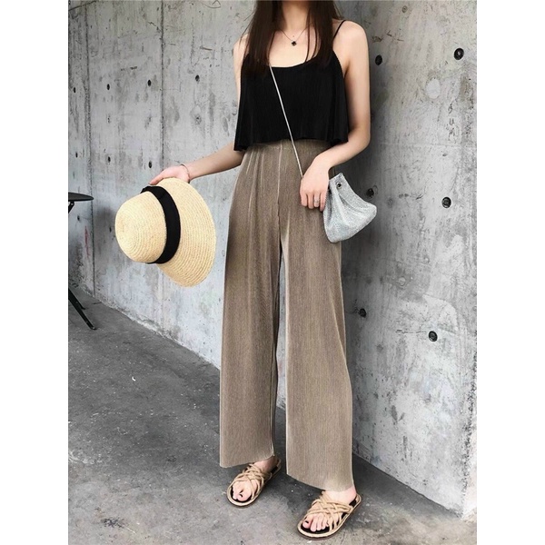 Quần ống sớ dài xếp ly màu mới