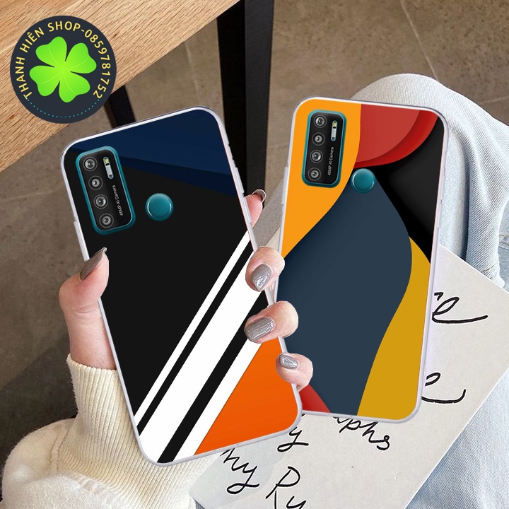 Ốp lưng Vsmart Joy 4 - Vsmart Live 4 - Vsmart Star 4 - Vsmart Star 5 - in hình họa tiết màu cam vàng và xanh đen trắng