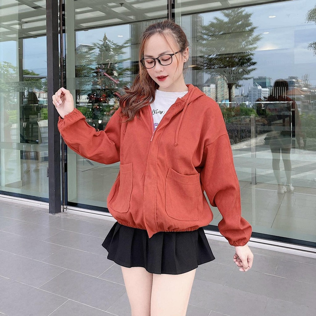 Áo khoác nhung 2 túi