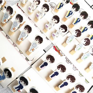 Set 5 kẹp gỗ chibi BTS Tear và 1.5m dây thừng