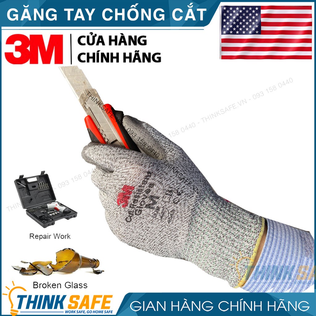 Găng tay chống cắt 3M cấp độ 1 - 3 - 5 chuyên làm việc với tôn kính, bao tay lao động chống dầu, linh hoạt -