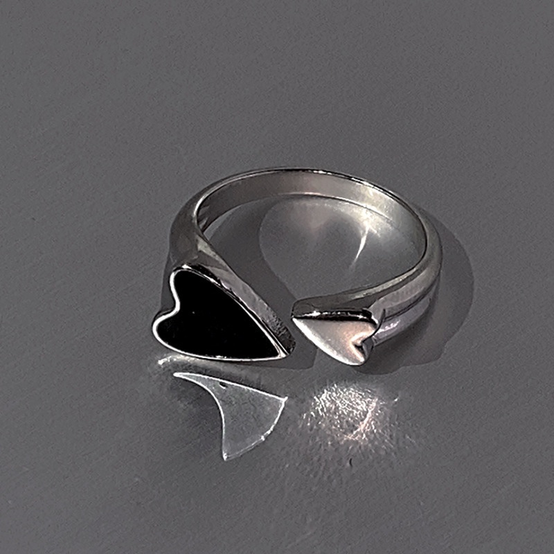 Nhẫn Hở Hình Trái Tim Phong Cách hip hop Thời Trang Cho Nam Và Nữ