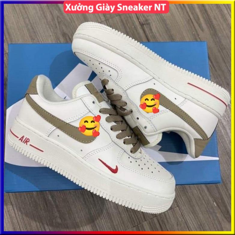 Giày thể thao nike_AF1 vệt nâu, Giày sneaker air force 1 low premium white brown nam nữ cực chất dễ phối đồ 2021 | BigBuy360 - bigbuy360.vn