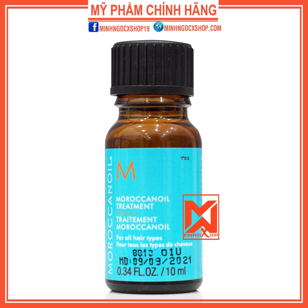 Tinh dầu dưỡng tóc Moroccanoil Treatment 10ml, dưỡng tóc bóng mượt chuẩn salon tại nhà