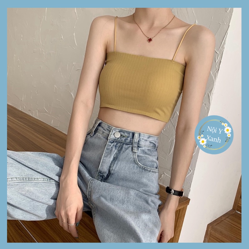 Áo Bra Nữ 2 Dây Mảnh Có Đệm Ngực Trend Mới 709 Nội Y Xanh chất thoáng mát cao cấp