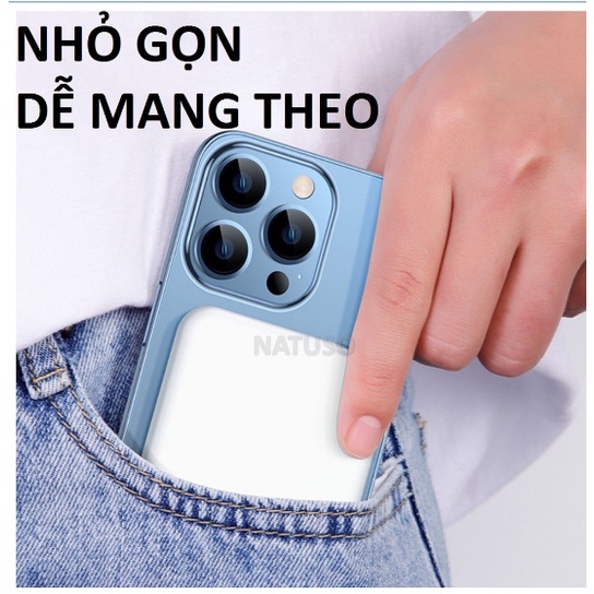 Sạc ko dây ,Kiêm Sạc Dự Phòng sạc ko dây táo 5W/15W-Hỗ Trợ Nhiều Thiết Bị-Bảo Hành 6 Tháng