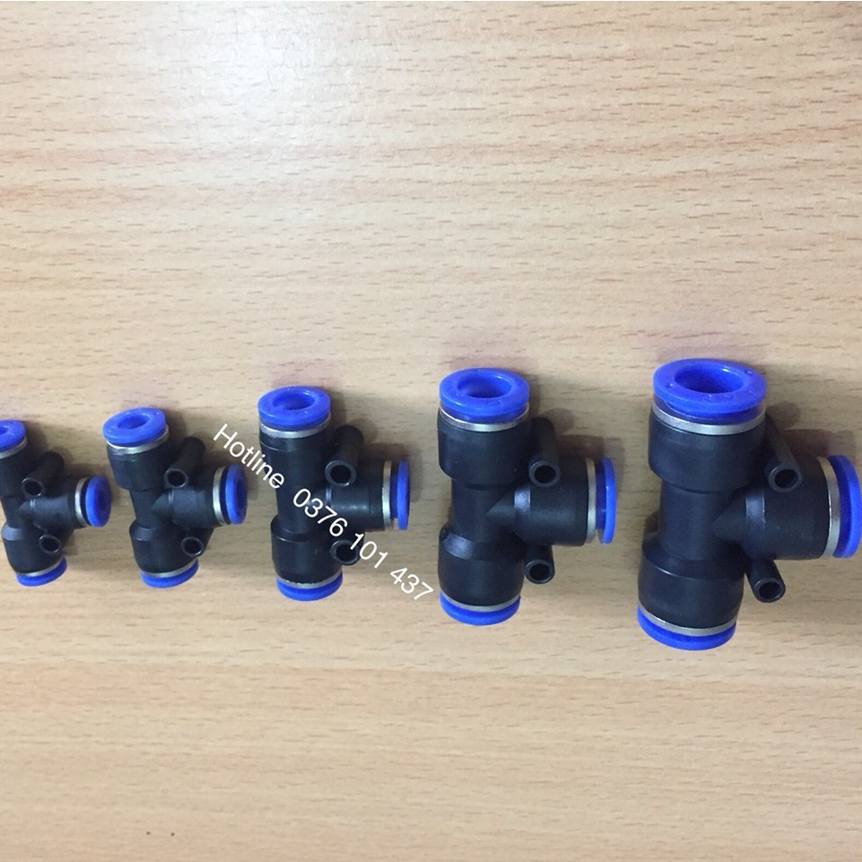 TÊ CHIA NỐI NHANH KHÍ NÉN PHUN SƯƠNG, ĐẦU CHIA NỐI NHANH HƠI KHÍ NÉN PE, CÚT CẮM NHANH KHÍ NÉN