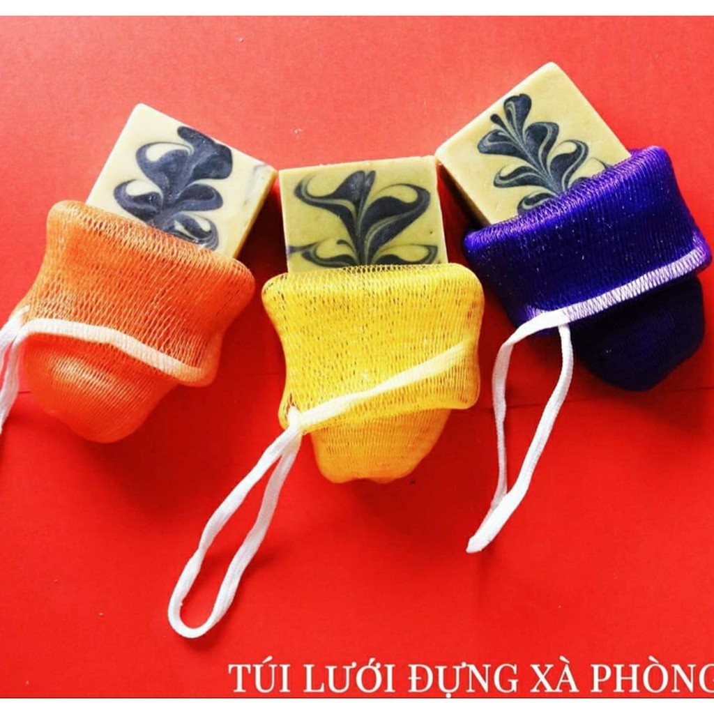Xà Phòng Chùm Ngây Handmade (Xà Bông Chùm Ngây-Moringa soap) + Tặng túi lưới tạo bọt