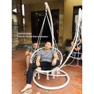 Xích Đu Đan Dây - Xích Đu Macrame Bắc Âu Kèm Khung