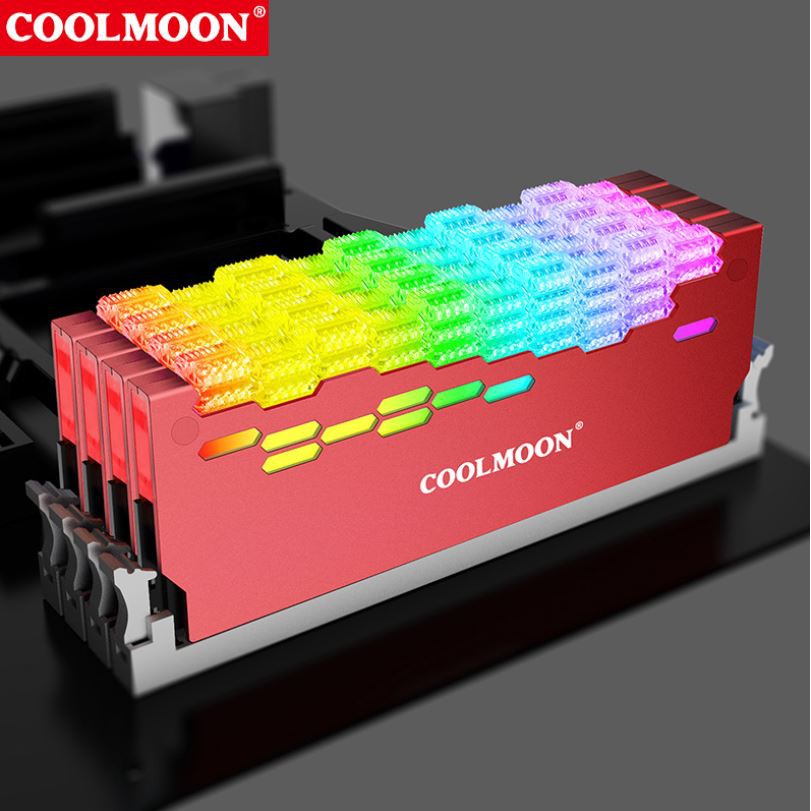 Tản Nhiệt Ram Led RGB Coolmoon RA-2 Diamond - Hỗ Trợ Đồng Bộ Hub Coolmoon và Mainboard