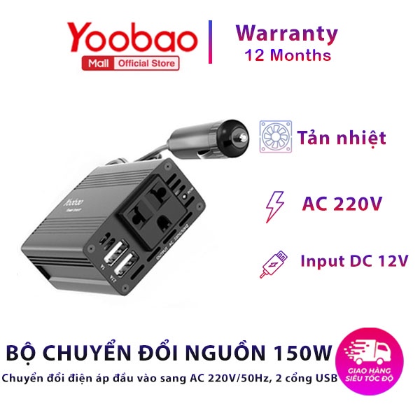 Yoobao 150W (chuyển đổi nguồn thường đi kèm với 150 C) - Kết nối ổ 220V