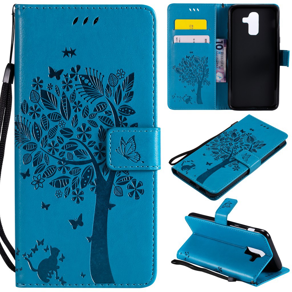 Ốp lưng dạng ví gập chất liệu da in hoa văn thời trang cho Samsung Galaxy J8 | BigBuy360 - bigbuy360.vn