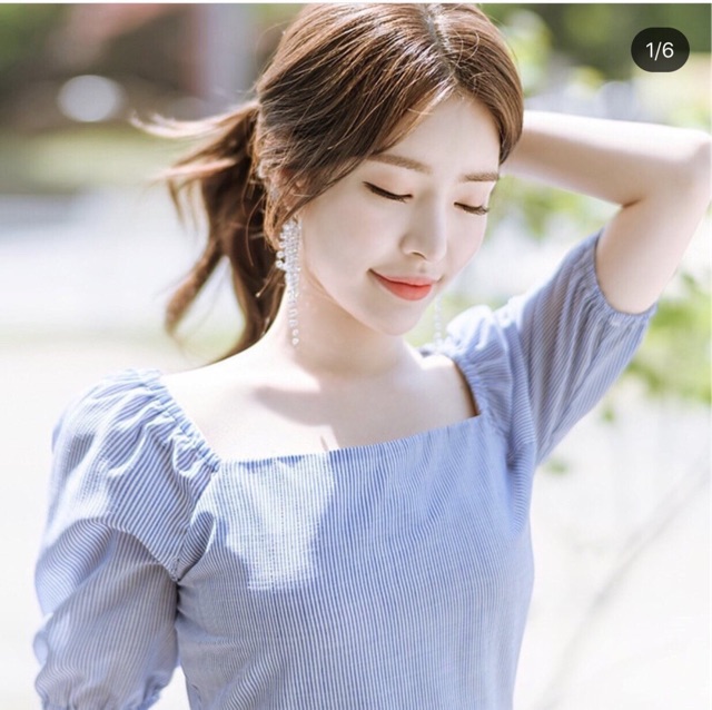 [Mã FATHANG5 giảm 10K đơn 50K] Đầm sọc xanh tùng bèo (kèm hình thật) | BigBuy360 - bigbuy360.vn