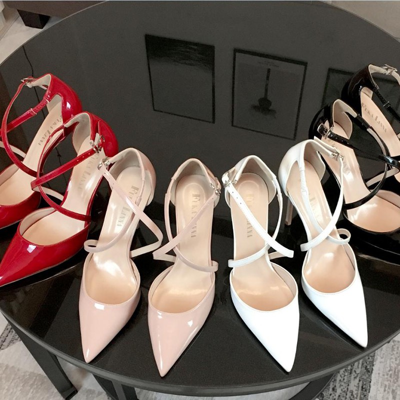 Giày nữ cao gót quai chéo 8cm quý phái TTC30