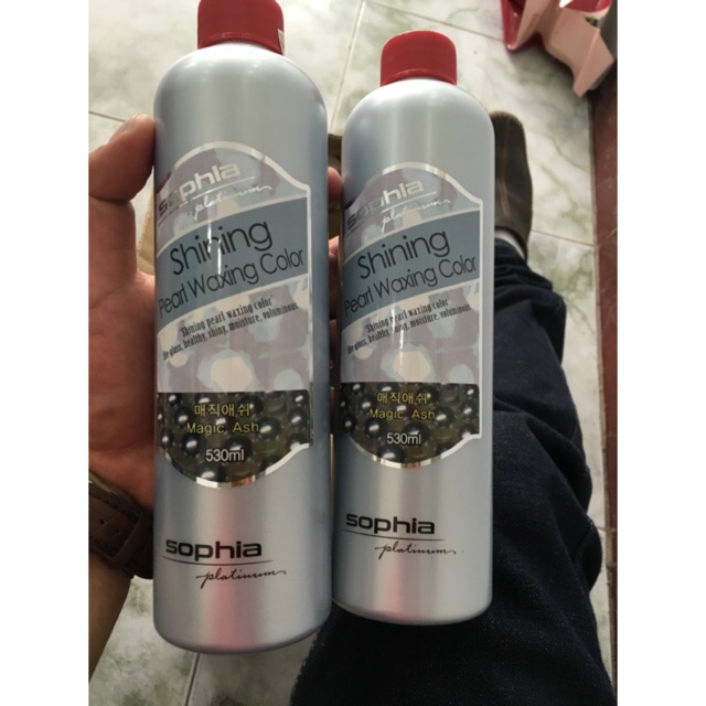 Phủ mịn Xám khói Sophia Platinum Shinning Pearl Waxing Colour Ash 530ml