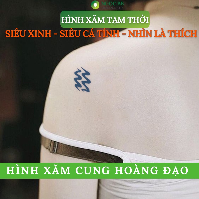 Hình Xăm 15 Ngày, Mẫu Cung Bảo Bình, Chống Nước, Không Hoen Mực