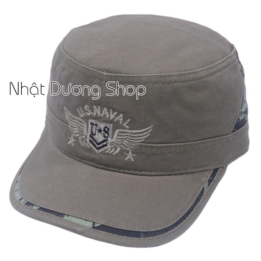 [ Nhiều màu ]Nón kết đầu bằng bít đuôi US Naval vá lính - có may thun phía sau giúp giữ chặt nón và tăng size vòng đầu