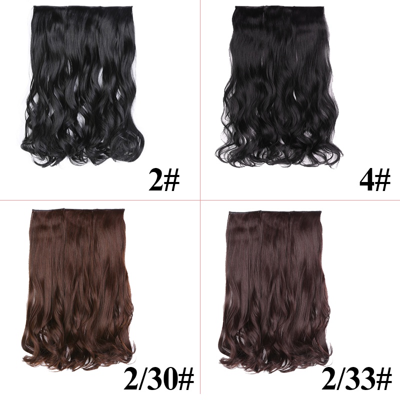 Bộ 3 kẹp tóc giả nối dài Wigsin thẳng/ xoăn mượt mà có độ bền cao