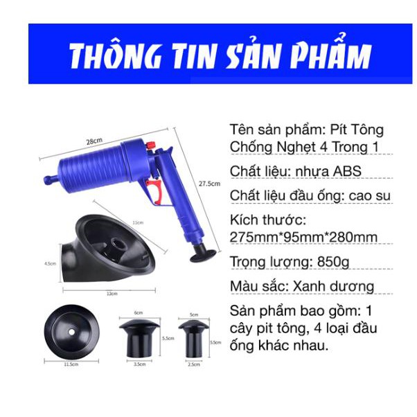 Pít-tông chống nghẹt 4in1 - Home and Garden