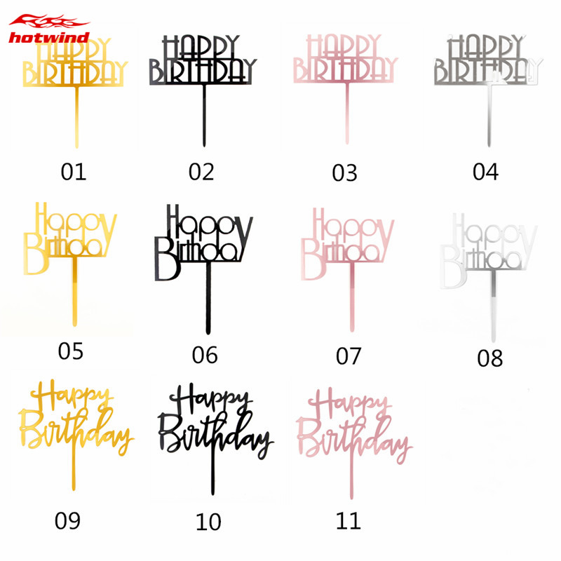HW Chữ Happy Birthday Gắn Trang Trí Bánh Kem Độc Đáo
