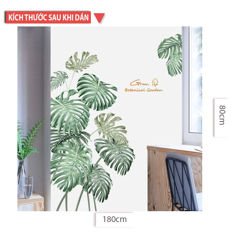 Decal dán tường Sticker mẫu hoa lá ZH031