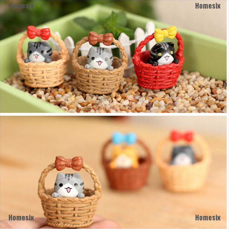 [zHMSI] Garden Cat Ornament Miniature Figurine Resin Craft Plant Fairy Dollhouse Decor TYU