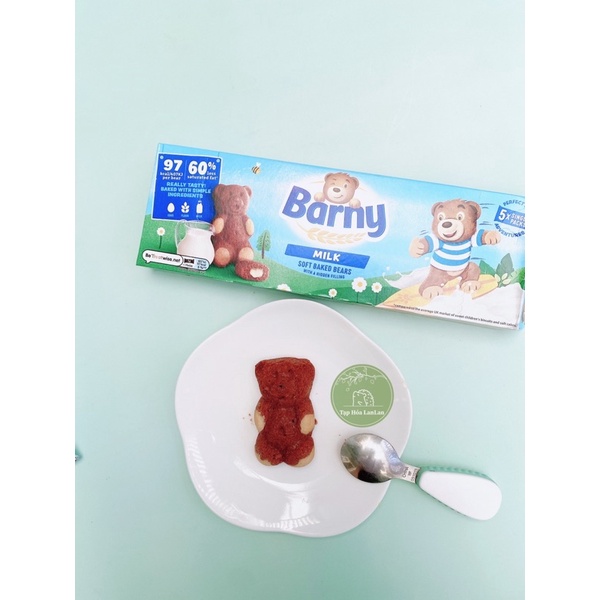BÁNH BÔNG LAN GẤU BARNY &amp; LULU ĐỦ VỊ -  HỘP 5 BÁNH