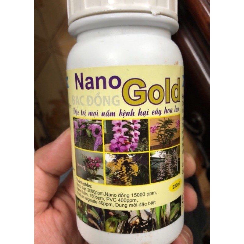 Nano Gold - Bạc Đồng chai 250 ml / Chế phẩm đặc trị nấm bệnh cho Hoa Hồng / Hoa Phong Lan ☘️