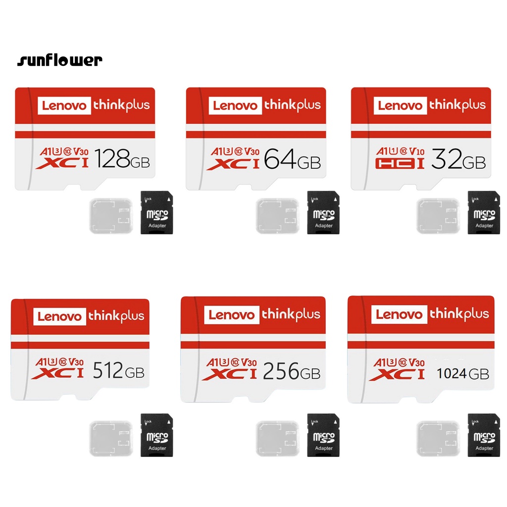 Thẻ nhớ TF Lenovo 32 / 64 / 128 / 256 / 512GB / 1TB siêu nhẹ chống nhiệt cao cho máy ảnh