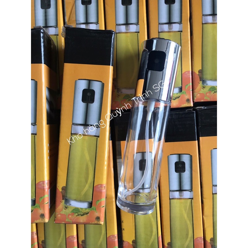 Bình Xịt Dầu Ăn gia vị Thủy Tinh Nắp Inox, Xịt Phun Sương